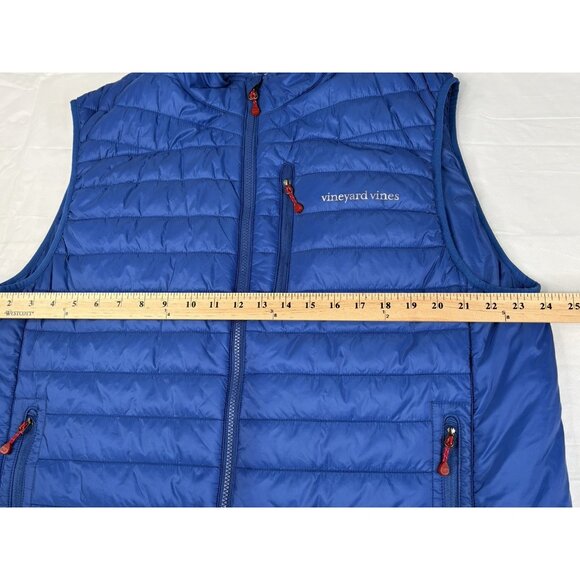Vineyard Vines Puffer Vest Men’s XL Mountain Weekend Blue Nylon Quilted Full Zip - Picture 14 of 16